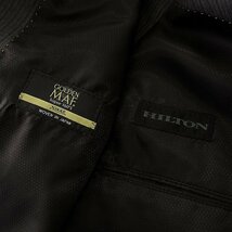 新品 ヒルトン Super160's プレミアム ウール スーツ AB5 (幅広M) 灰 【J52151】 HILTON 春夏 シングル ストライプ GOLDEN MAF メンズ_画像10