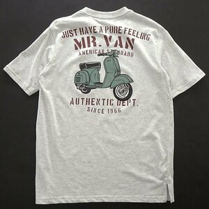 新品 ミスターヴァン 24年春夏 スクーター プリント カットソー L 【VA1742007_96】 MR.VAN メンズ 半袖 丸首 Tシャツ バイク コットン