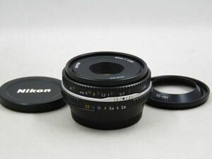 [21990W2]★新品同様美観★NIKON Ai-S NIKKOR 45mm F2.8 ブラック フード付き