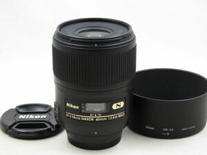 [22089Z2]★新品級★NIKON AF-S Micro NIKKOR 60mm F2.8 G ED フード付き