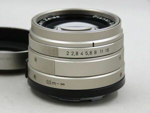 [22185Y2]★極上美品★CONTAX Carl Zeiss Planar 45mm F2 T* G 純正フード付き