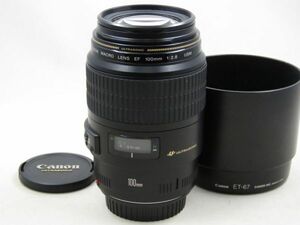 [22269Y4]★新品同様美観★CANON EF 100mm F2.8 MACRO USM フード付き