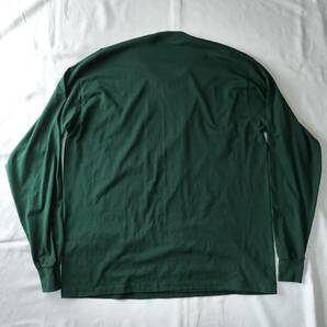 1990's MADE IN USA アメリカ製 FRUIT OF THE LOOM ロンT 長袖Tシャツ ヴィンテージ グリーン 緑 良品 希少の画像2