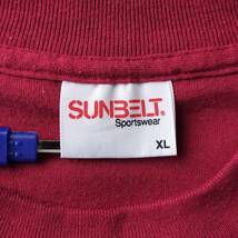 1980's~1990's MADE IN USA アメリカ製 SUNBELT Sportswear 無地ロンT 長袖Tシャツ ヴィンテージ エンジ 赤 良品 希少_画像9