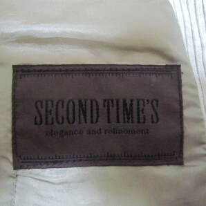 SECOND TIME'S コーデュロイ×サテン スーツベスト 紳士用 Mサイズ グレージュ 日本製 USED品の画像7