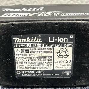 【比較的綺麗】makita マキタ 18V 6.0Ah 純正 リチウムイオンバッテリー BL1860B 残量表示付 電池 雪マーク 1972の画像4