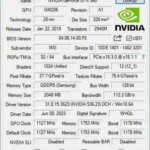 MSI GTX 960 2GD5 /GeForce GTX 960 GDDR5 2GB DVI/HDMI/DPx3の画像7