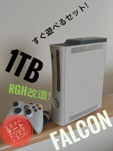 Xbox360 RGH改造　1TB　日本語化済　リージョンフリー　本体　付属品　すぐ遊べるセット