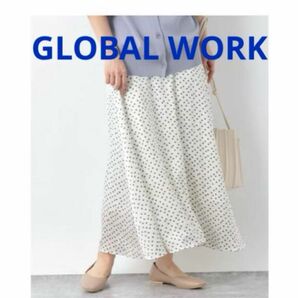 GLOBAL WORK (グローバルワーク)シャイニーセミフレアスカートLサイズ