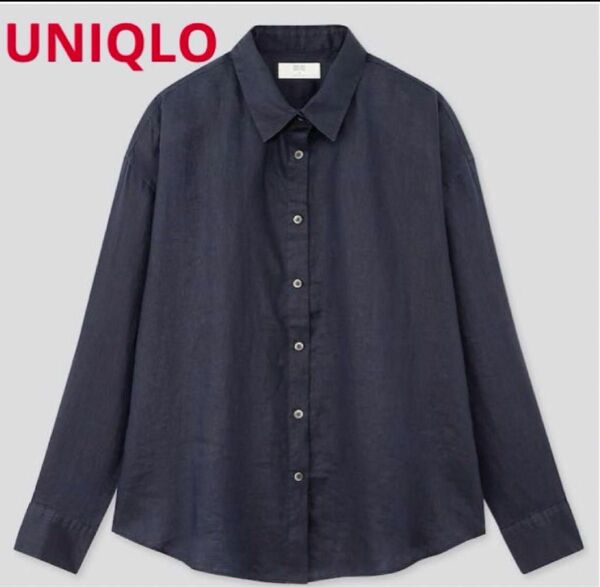 UNIQLO(ユニクロ)プレミアムリネンシャツMサイズ・ネイビー