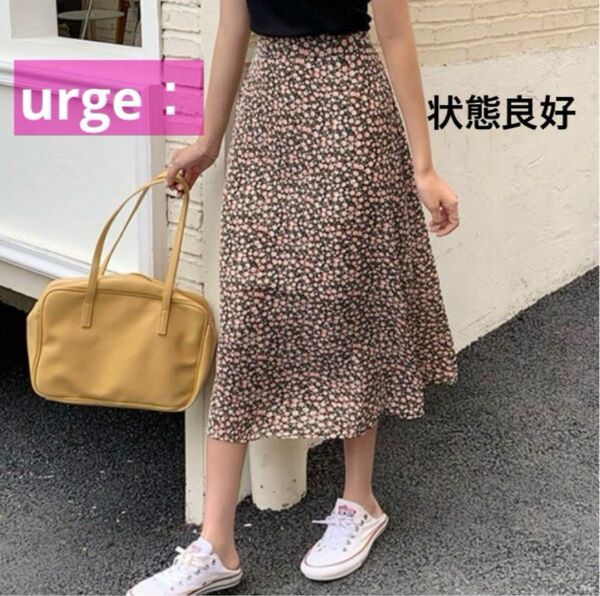 urge:(アージコロン)小花柄 レトロ フレア スカート