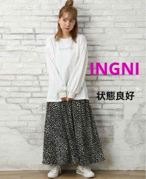 INGNI(イング)ダルメシアン柄ギャザースカート