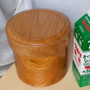 小物入れ 桑(クワ) 幅14cm 高13.3cm 二段 円筒形 手作り 木製 超銘木