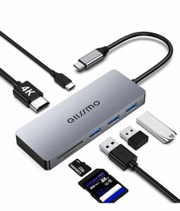 GIISSMO USB C ハブ アダプタ 7IN1 USB Type-C ハブ マルチポート ドッキング　4K HDMI