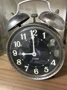 ★ブラジル製　アンティーク時計　ジャンク　昭和レトロ　置き時計　目覚まし時計