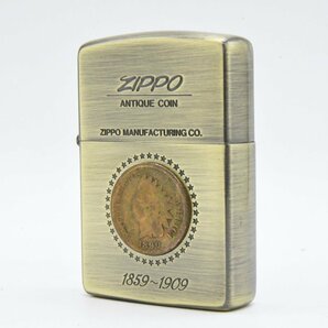 ZIPPO ジッポー ANTIQUE COIN 1859-1909 オイルライター 喫煙具 20792815の画像1