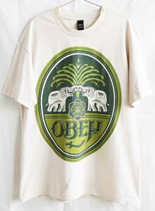 即決【ヴィンテージ/OBEY】chang beer パロディーTシャツ/L/ナチュラル/アメリカ製/チャーンビール/ストリート/Shepard Fairey/タイビール