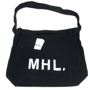 ★MHL マーガレットハウエル キャンバスショルダーバッグ ブラック