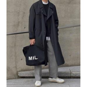 ★MHL マーガレットハウエル キャンバスショルダーバッグ ブラックの画像6