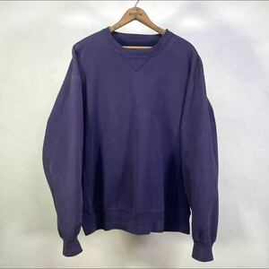 超 ナス紺 90s USA製 L RUSSELL ATHLETICS pro cotton サンフェード 前V ラッセル ネイビー スウェット made in usa 検) champion リバース