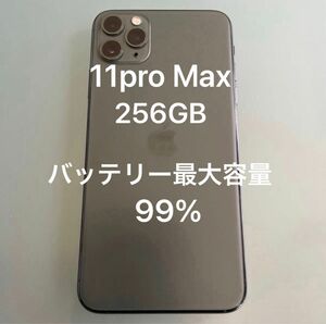 iPhone11pro Max 256GB 本体　simフリー バッテリー最大容量99%