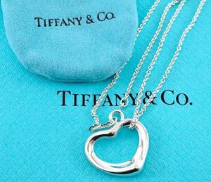 Tiffany & Co. ティファニー オープンハート PRETTI ペレッティ ネックレス スターリングシルバー925 銀 6.4g 保存袋付き 10911