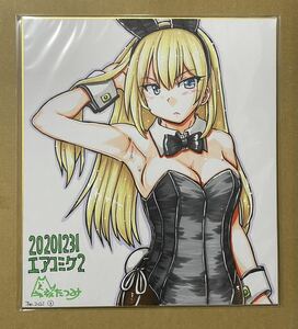 Art hand Auction 戌亥たつみ ビスマルク 艦隊これくしょん 艦これ 直筆イラスト色紙 巽レイ, コミック, アニメグッズ, 手描きイラスト