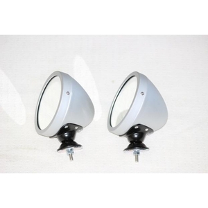  limited time sale goods new goods Rover Mini Ray yacht type racing mirror old car aluminium silver clear Flat lens 2 piece set 