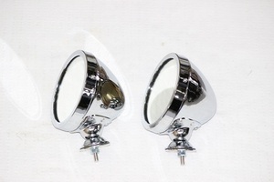  new goods Rover Mini Ray yacht type racing mirror old car Chrome clear Flat lens 2 piece set 