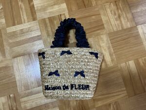 【送料510円】Maison de FLEUR　フリルハンドルリボンカゴバッグ　メゾンドフルール　かごバッグ　