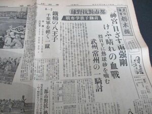 昭和11年　東京日日　都市対抗野球　鉄桶の八王子千葉軍を軽く一蹴　写真多　　N464