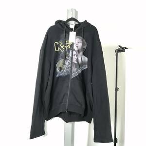 【未使用】XSサイズ VETEMENTS 再構築ジップパーカー / KISS タイタニック ZIP-UP HOODIE BLACK ヴェトモン パーカー (#D-14)