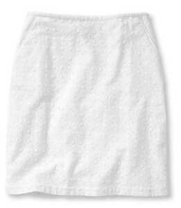 【新品・未開封】SIZE:6 / L.L.Bean ウィメンズ フェアへブン A ライン・スカート アイレットレース ホワイト 白 ひざ丈スカート (#D5JC9)