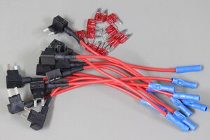 【送料無料】k2196 ミニブレードヒューズ電源取り出し線10pcs【カーナビ取付　電装　ドラレコ　ドライブレコーダー】