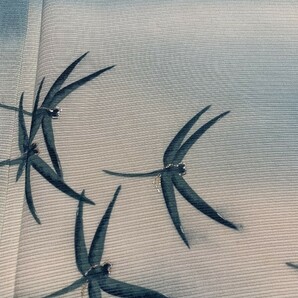 ★きものさらさ アンティーク着物帯★夏着物 絽 単衣 蜻蛉 トンボ 大正ロマン 古布 古裂 シック の画像10