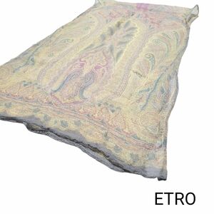 ETRO ストール 120×33 ペイズリー イエロー系