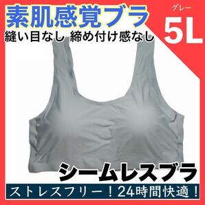 グレー4XL(5L) シームレスブラ スポブラ ナイトブラ 大きいサイズ ヨガ フィットネス 授乳ブラ マタニティ 吸汗速乾