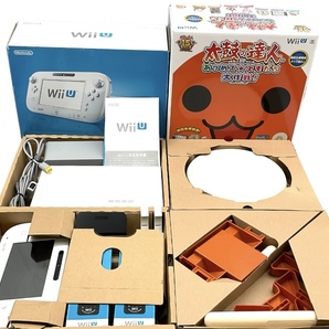 任天堂 WiiU 太鼓の達人 2点セット ニンテンドウ Nintendo ホワイト TAIKO NO TATSUJIN リモコン バチ 現状品の画像1
