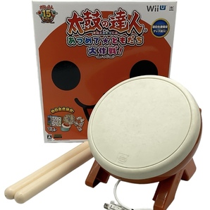 任天堂 WiiU 太鼓の達人 2点セット ニンテンドウ Nintendo ホワイト TAIKO NO TATSUJIN リモコン バチ 現状品の画像2