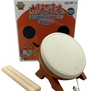 任天堂 WiiU 太鼓の達人 2点セット ニンテンドウ Nintendo ホワイト TAIKO NO TATSUJIN リモコン バチ 現状品の画像3