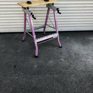 コーナン ワークベンチ 作業テーブル WT-650K WORK BENCH 折りたたみ式 作業台 工具 棚 DIY ピンクの画像5