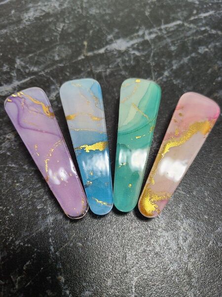 *ハンドメイド* レジン×バレッタ 4色セット