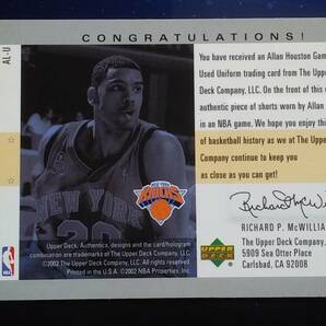 2002 UPPER DECK NEW YORK KNICKS 【ALLAN HOUSTON】 UNIFORM GREATNESS #AL-Uの画像2