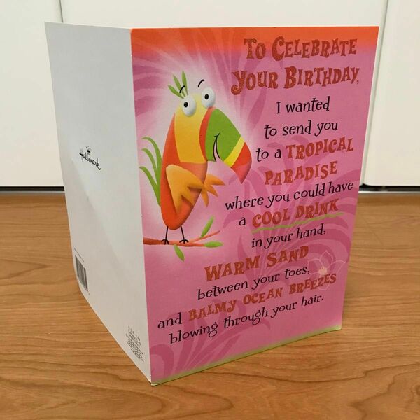 バースデーカード　グリーティングカード　トロピカル　バード　鳥　誕生日カード　hallmark