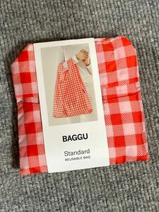 新品　エコバッグ　BAGGU スタンダード　ギンガムチェック　赤