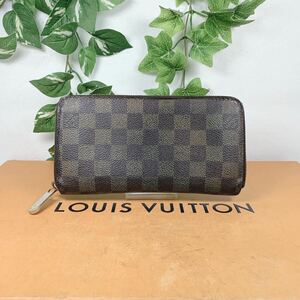 1円 ルイヴィトン LOUIS VUITTON ダミエ 長財布 ジッピー ラウンドファスナー N41661 シリアルナンバー CA2029 男女兼用