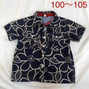 babyGap baby Gap short sleeves shirt aloha shirt 100 ~ 105 man postage 185 jpy navy navy blue lovely Kids child clothes baby clothes spring summer 