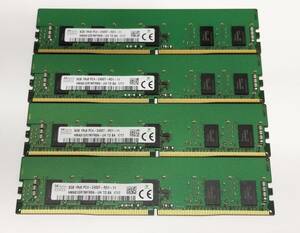 ■SK hynix 8GB 1Rx8 PC4-2400T-RD1-11 DDR4-2400 PC4-19200T-R RDIMM ECC Registered HMA81GR7MFR8N-UH 1.20V 4枚セット 計32GB