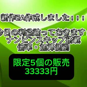 限定5個販売　最新作EA 2ロジックを自動化して安定した収入に満ち引き出す　フル稼働しても安心FX 自動売買