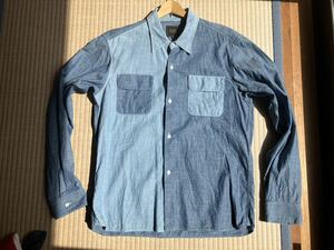 中古美品 rats ラッツ 切り替え シャンブレー シャツ M